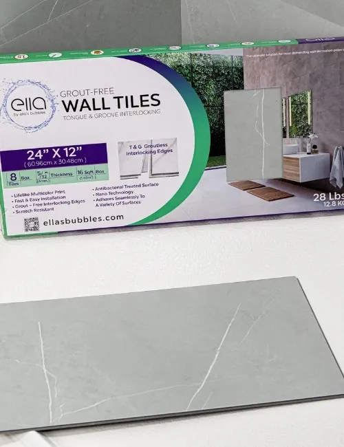 Pack of grout-free wall tiles 24x12 inches with interlocking edges